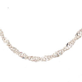 Zilveren dames collier ketting 45 en 50 cm singapore x 2,75 mm