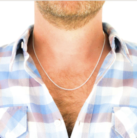 Zilveren collier/ketting 42 cm gourmet gerhodineerd 1,6 mm