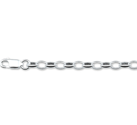Zilveren armband jasseron 17 cm 3,7 mm ovaal