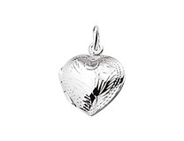 Zilveren bedel medaillon hart met gravure 11,5 mm