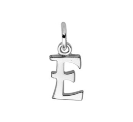 Zilveren bedel letter E
