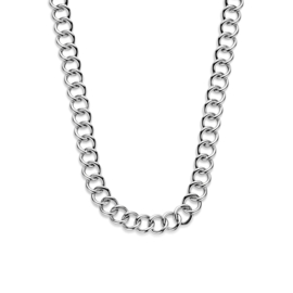 Zilveren collier/ketting 42/45 cm gourmet gerhodineerd 3 cm extensie