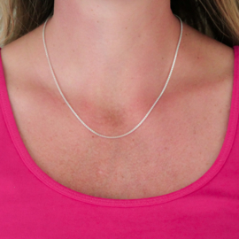 Zilveren collier/ketting venetiaans 45 cm x 0,9 - 1,7 mm