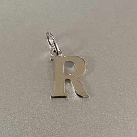 Zilver hanger letter R gerhodineerd