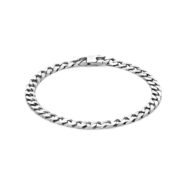 Zilveren armband gourmet geoxideerd  20-21 cm x 5,2 mm