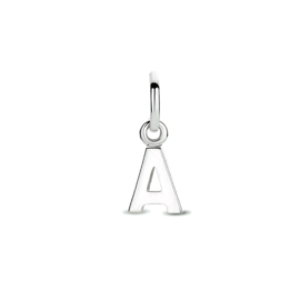 Zilver hanger letter A gerhodineerd