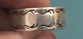 Zilveren ring geoxideerd mt 19 x 8 mm