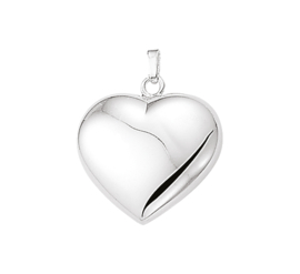 Zilveren bedel hart  25 mm