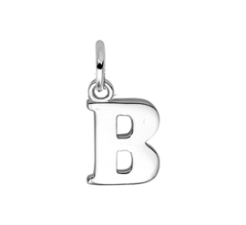 Zilver hanger letter B gerhodineerd