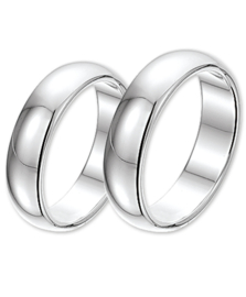 Zilveren ring glad 5mm mt 16 - 21 - relatiering