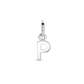 Zilver hanger letter P gerhodineerd