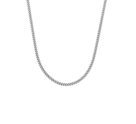Zilveren collier/ ketting 42-50 cm gourmet gerhodineerd 1,4 mm