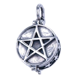 Zilveren bedel pentagram doosje