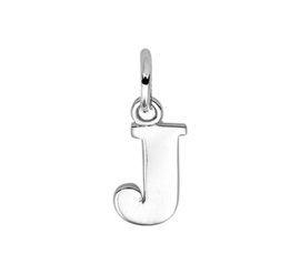 Zilver hanger letter J gerhodineerd