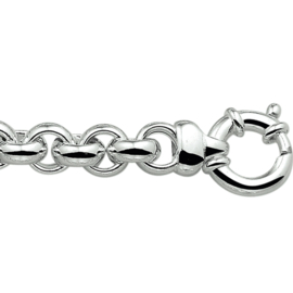 Zilveren armband jasseron 19-22 cm 10 mm (groot springslot)