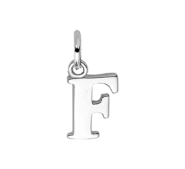 Zilver hanger letter F gerhodineerd