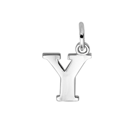 Zilver hanger letter Y gerhodineerd