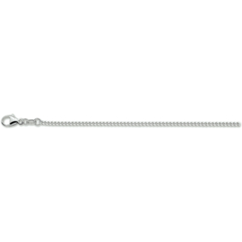 Zilveren collier/ketting 42 cm gourmet gerhodineerd 1,6 mm