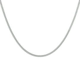 Zilveren collier/ketting 50 cm gourmet gerhodineerd 1,8 en 2,1 mm