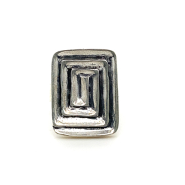 Zilveren ring vrije vorm geoxideerd mt 17,25 x 24 mm