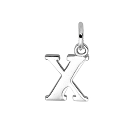 Zilver hanger letter X gerhodineerd