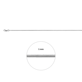 Zilveren slangenketting achtzijdig 45 cm x 1,0 mm