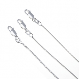 Zilveren collier/ketting venetiaans 38 cm x 0,8 - 1,4 mm