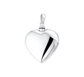Zilveren ashanger hart gerhodineerd 27mm