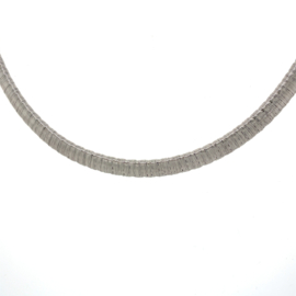 Zilveren armband slang ovaal 17-19mcm 3,2 mm gerhodineerd