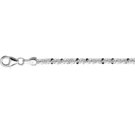 Zilveren collier / ketting 42 cm en 45 cm gevlochten