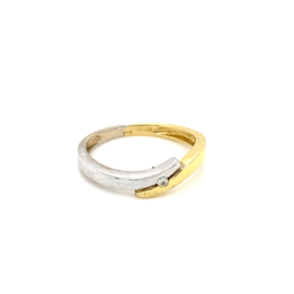 Gouden ring dames 14 karaat zirkonia mt 17,5