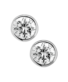Zilveren oorknoppen zirkonia rond 4-10 mm gerhodineerd