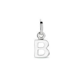 Zilver hanger letter B gerhodineerd