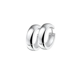 Zilveren klapcreolen bolle buis 5  mm