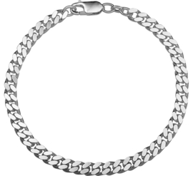 Zilveren armband gourmet 5 mm 20-21 cm (dik)