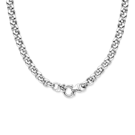 Zilveren ketting jasseron 50 cm x 11,5 mm gerhodineerd