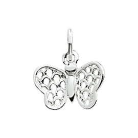 Zilveren bedel vlinder opengewerkt 13 mm