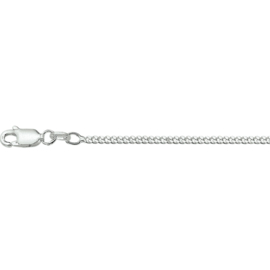 Zilveren collier/ketting 50 cm gourmet gerhodineerd 1,8 en 2,1 mm