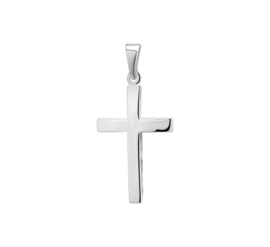 Zilveren bedel kruis glad 20,5 ,24  en 27 mm