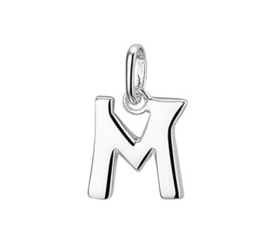 Zilveren bedel letter M