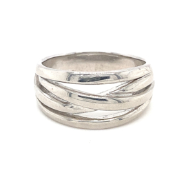 Zilveren ring vrije vorm mt 21 x 16 mm