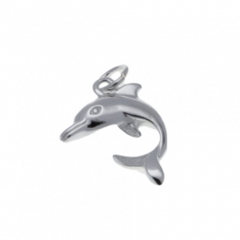Zilveren bedel dolfijn