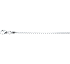 Zilveren collier/ketting bolletjes 38-80 cm x 2 mm