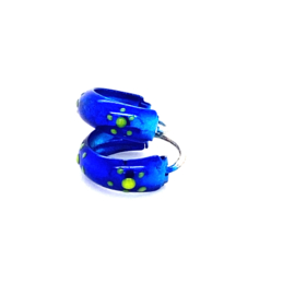 Zilveren oorringen blauwe creolen 11 mm
