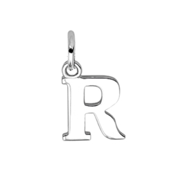 Zilver hanger letter R gerhodineerd