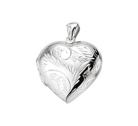Zilveren bedel medaillon hart 29,5 mm