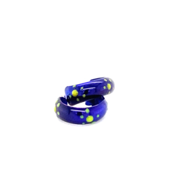 Zilveren oorringen paarsblauw 11 mm