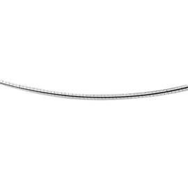 Zilveren slangenketting omega rond 42 cm x 1,75 mm