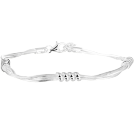 Zilveren armband dubbel gourmet 18 + 3 cm