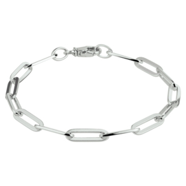 Zilveren closed for ever armband 19 cm x 5 mm gerhodineerd